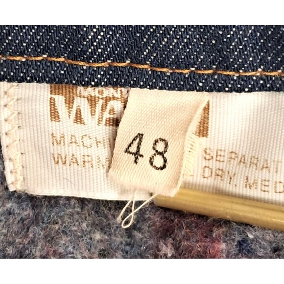 Vintage 1970s Montgomery Ward 101 Blanket Lined Denim Trucker Jacket Men's Size - Picture 3 of 11